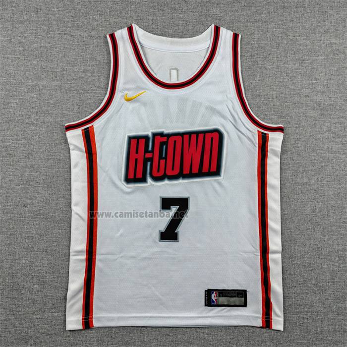 Camiseta Nino Houston Rockets Kevin Durant NO 7 Ciudad 2024-25 Blanco